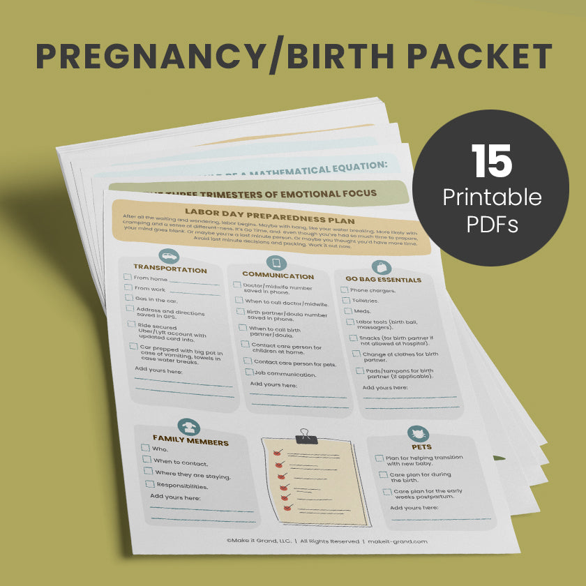 Pregnancy and postpartum prompt cards with digital guides