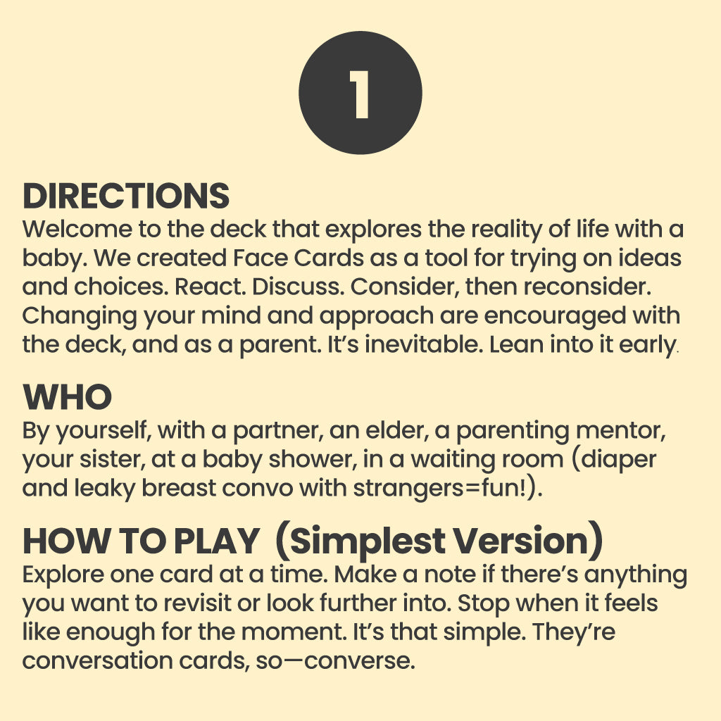 FACE Cards Conversation Deck New Parent Edition