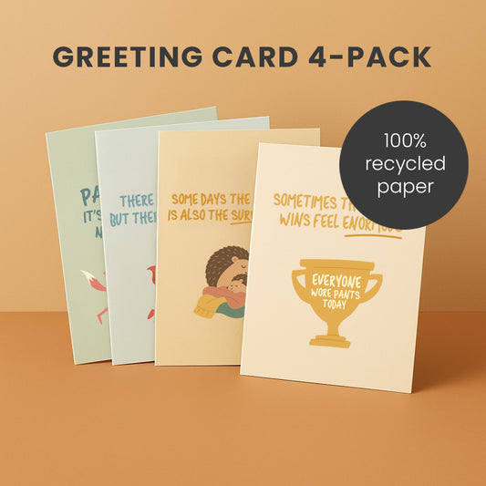 New Baby Greeting Cards 4-Pack – Illustrated Edition