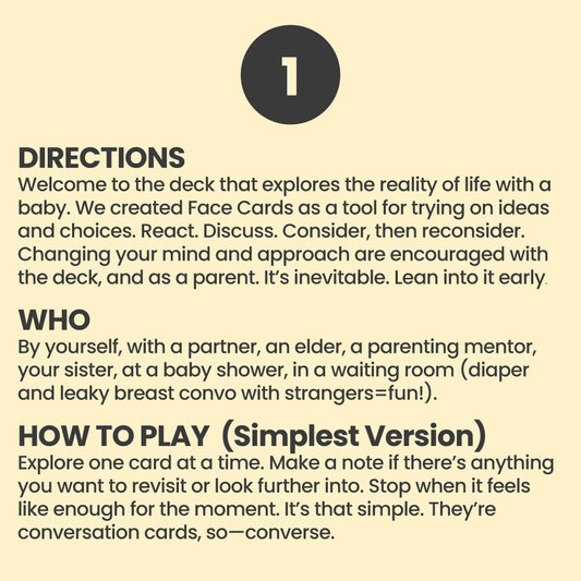 FACE Cards Conversation Deck Pregnancy/Birth Edition